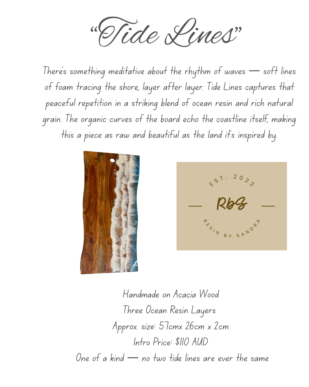 Tide Lines - Resin Cutting Board