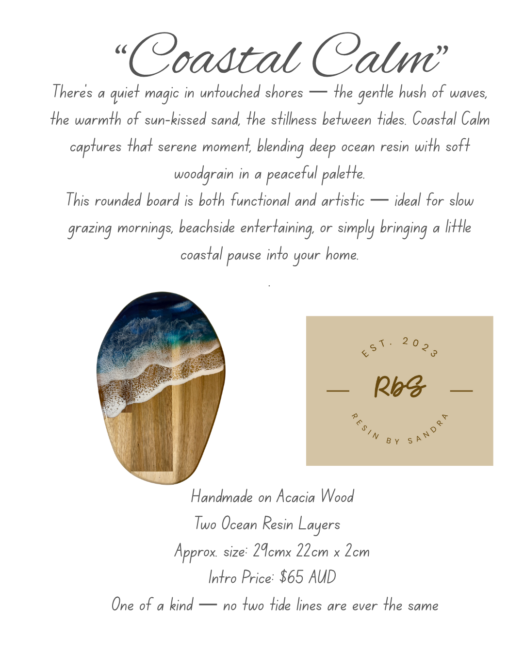 Coastal Calm - Resin Cutting Board