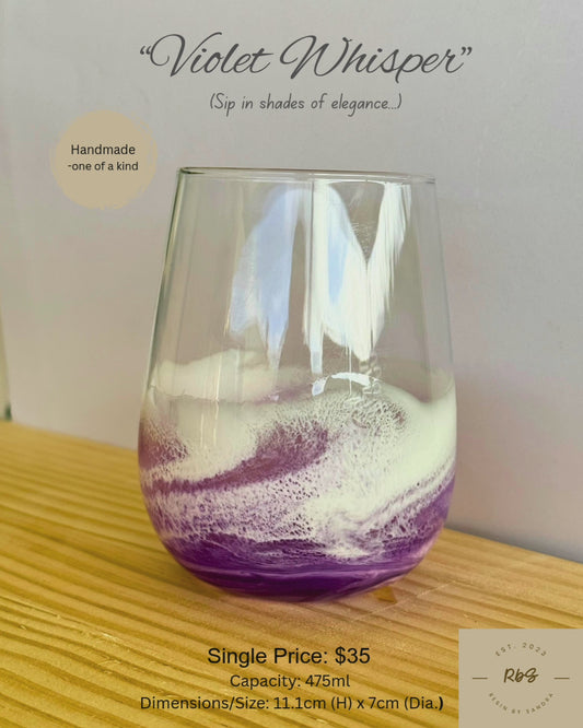 "Violet Whisper" - Resin Wine Glass - Single