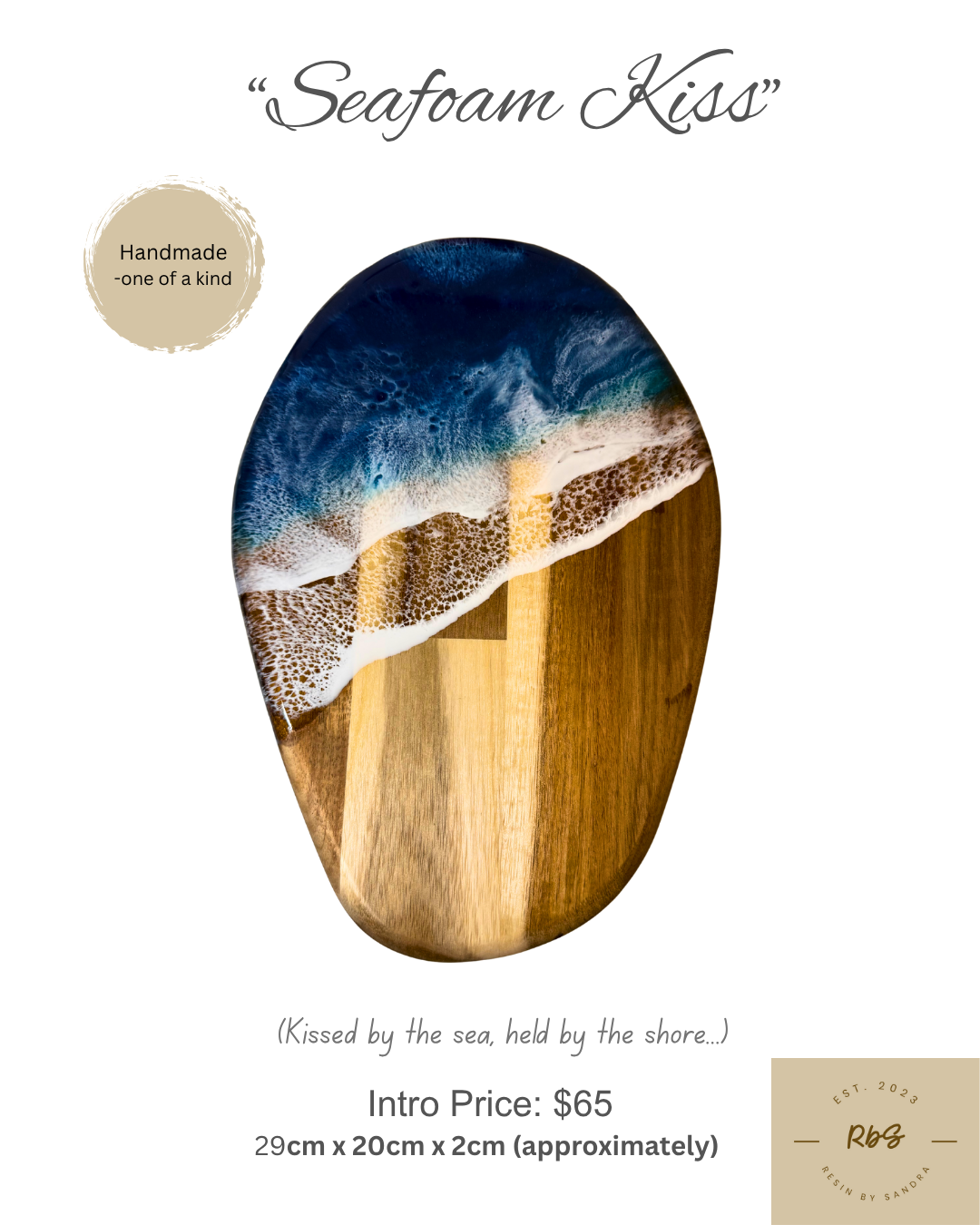 Seafoam Kiss - Resin Cutting Board