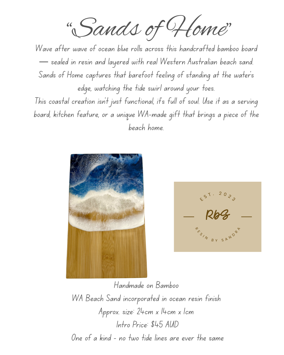 Sands of Home -  Resin Cutting Board