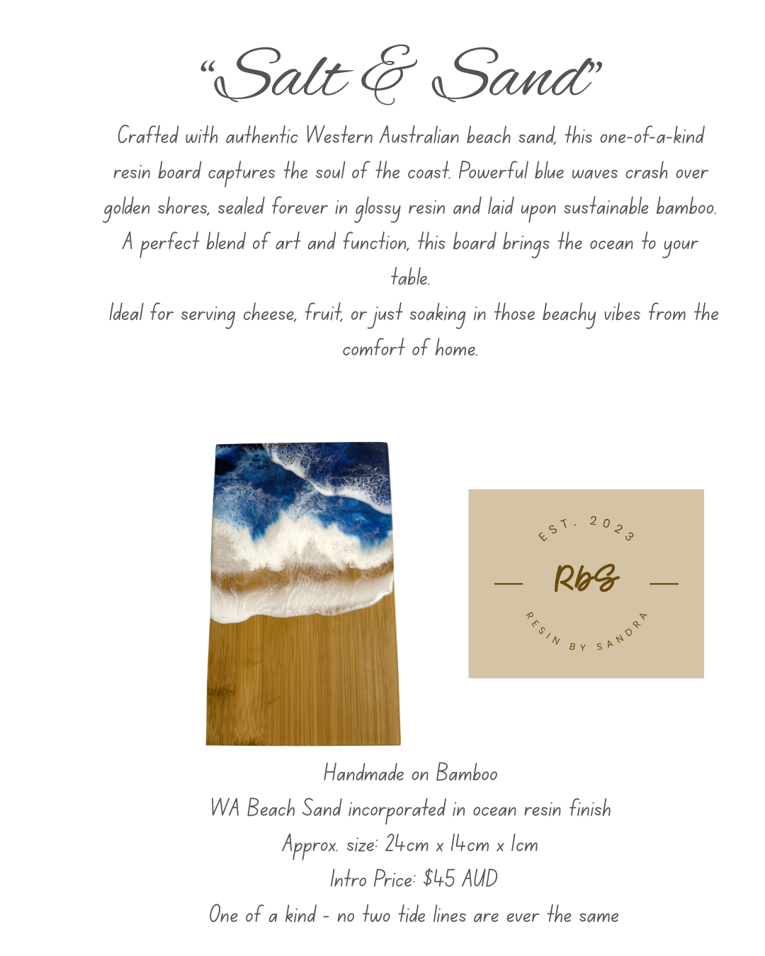 Salt & Sand - Resin Cutting Board