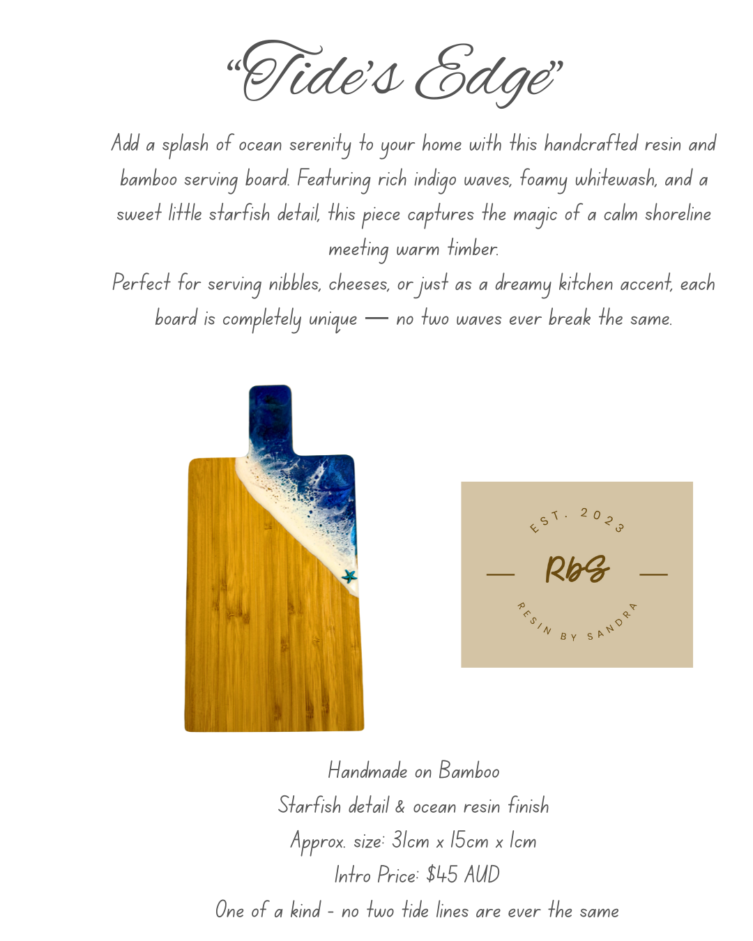 Tide's Edge - Resin Cutting Board