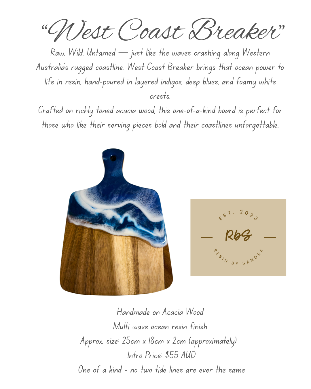 West Coast Breaker - Resin Cutting Board